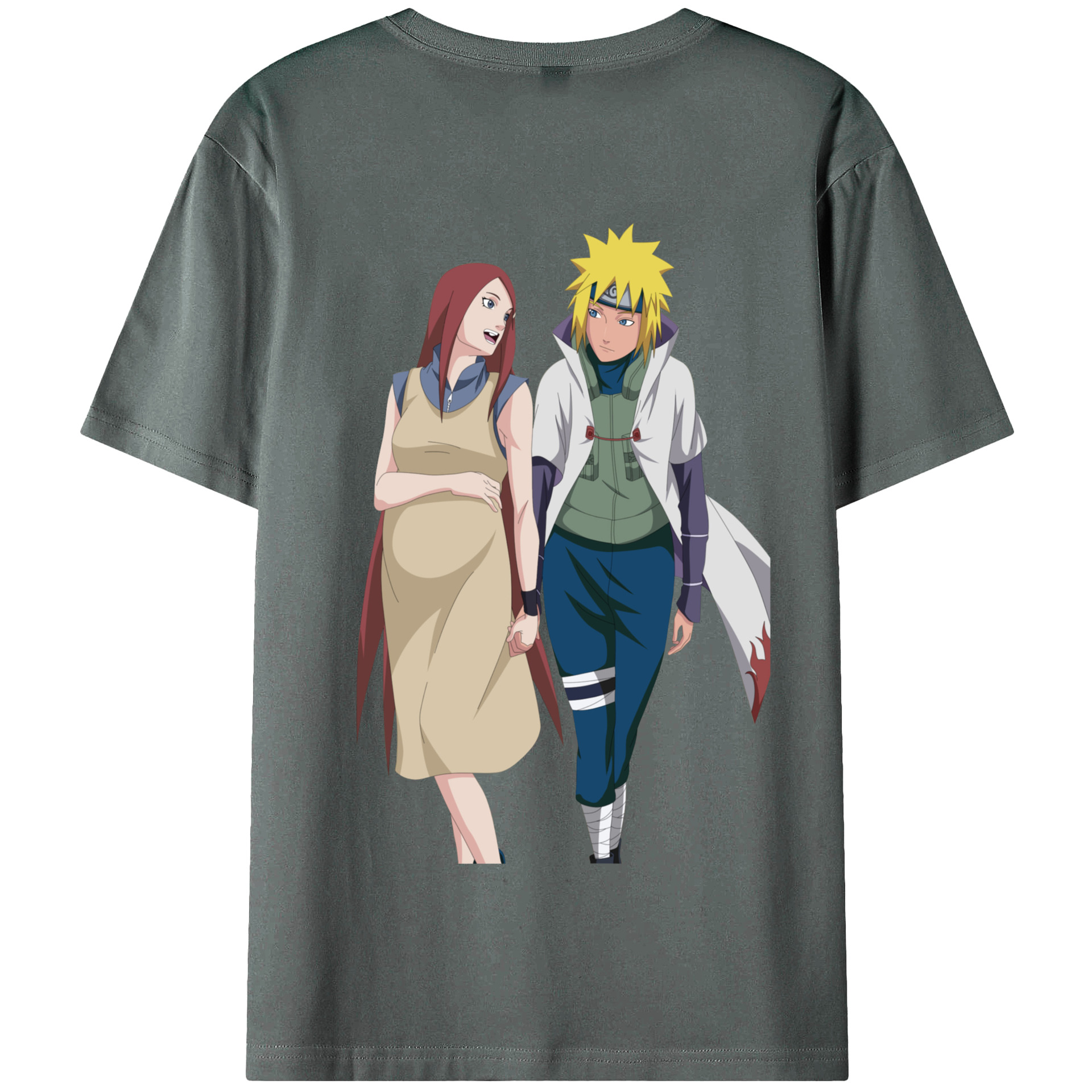 （画像用） NARUTO -ナルト- 波風 ミナト Namikaze Minato 綿100％半袖Tシャツ（背面プリント）